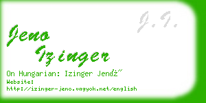 jeno izinger business card